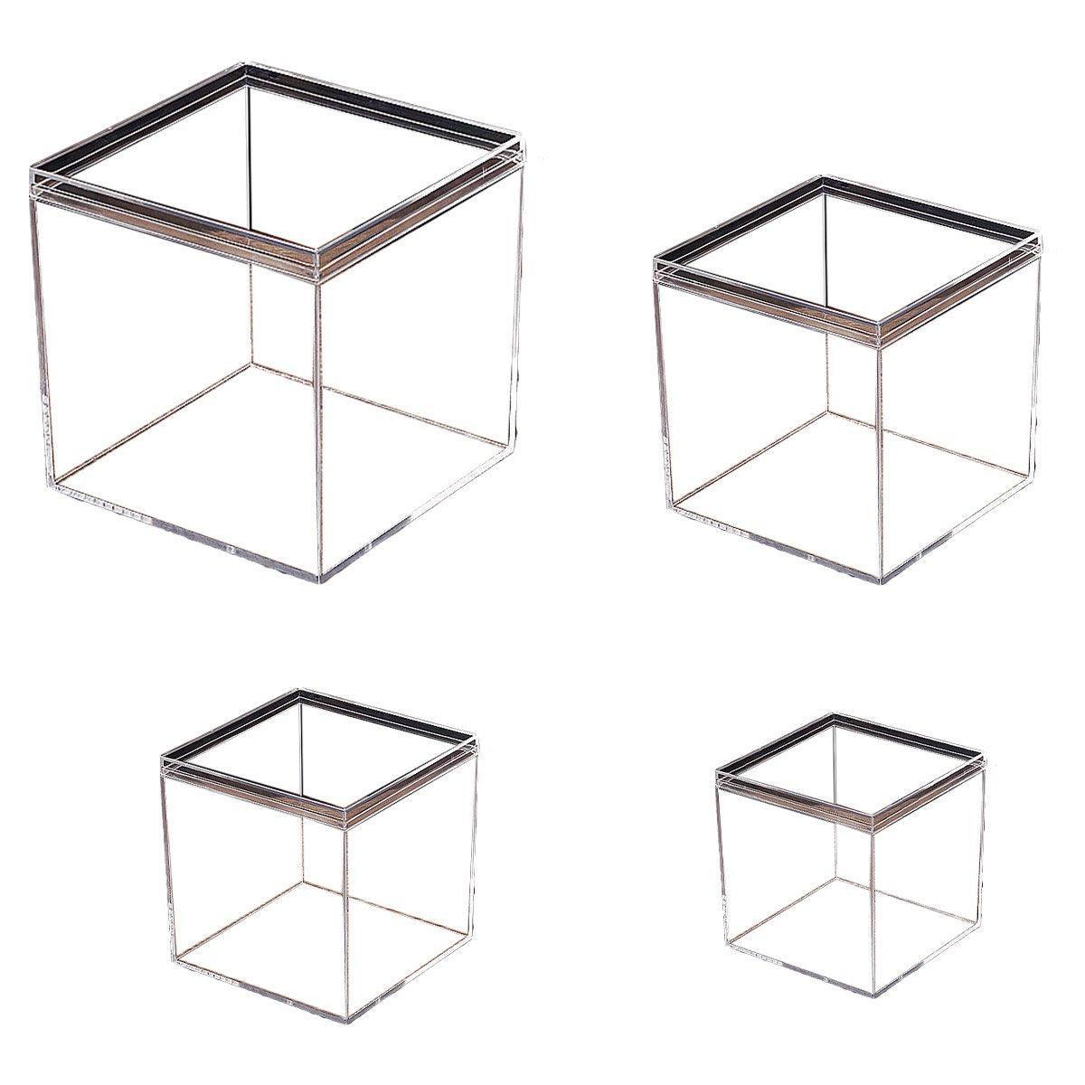 10pcs Clear Acrylic Plastic Boxes Square Storage Containers for Food Small Item - 10pcs-85-85-85