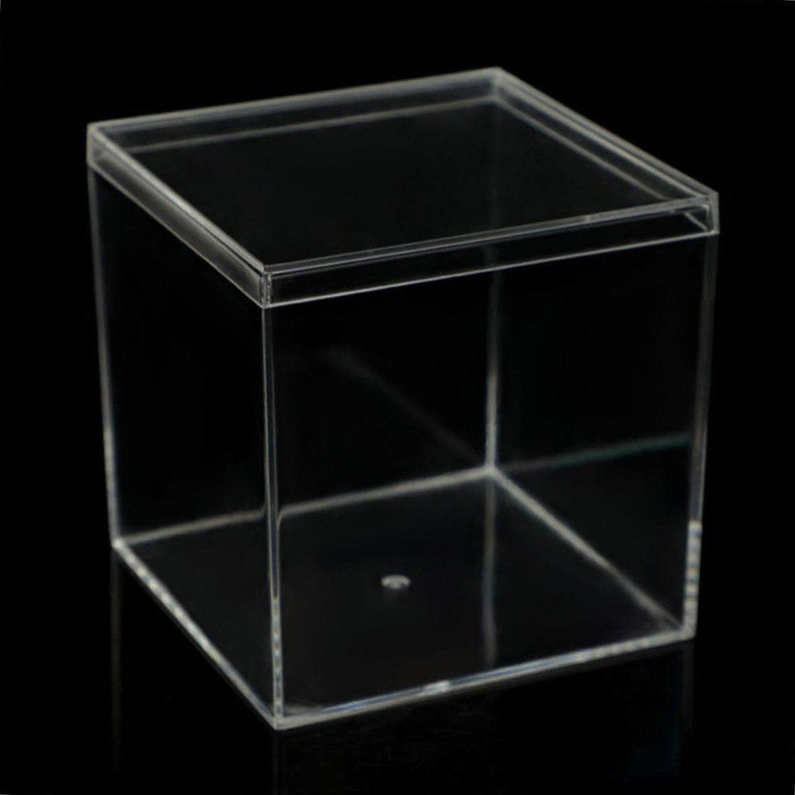 10pcs Clear Acrylic Plastic Boxes Square Storage Containers for Food Small Item - 10pcs-85-85-85