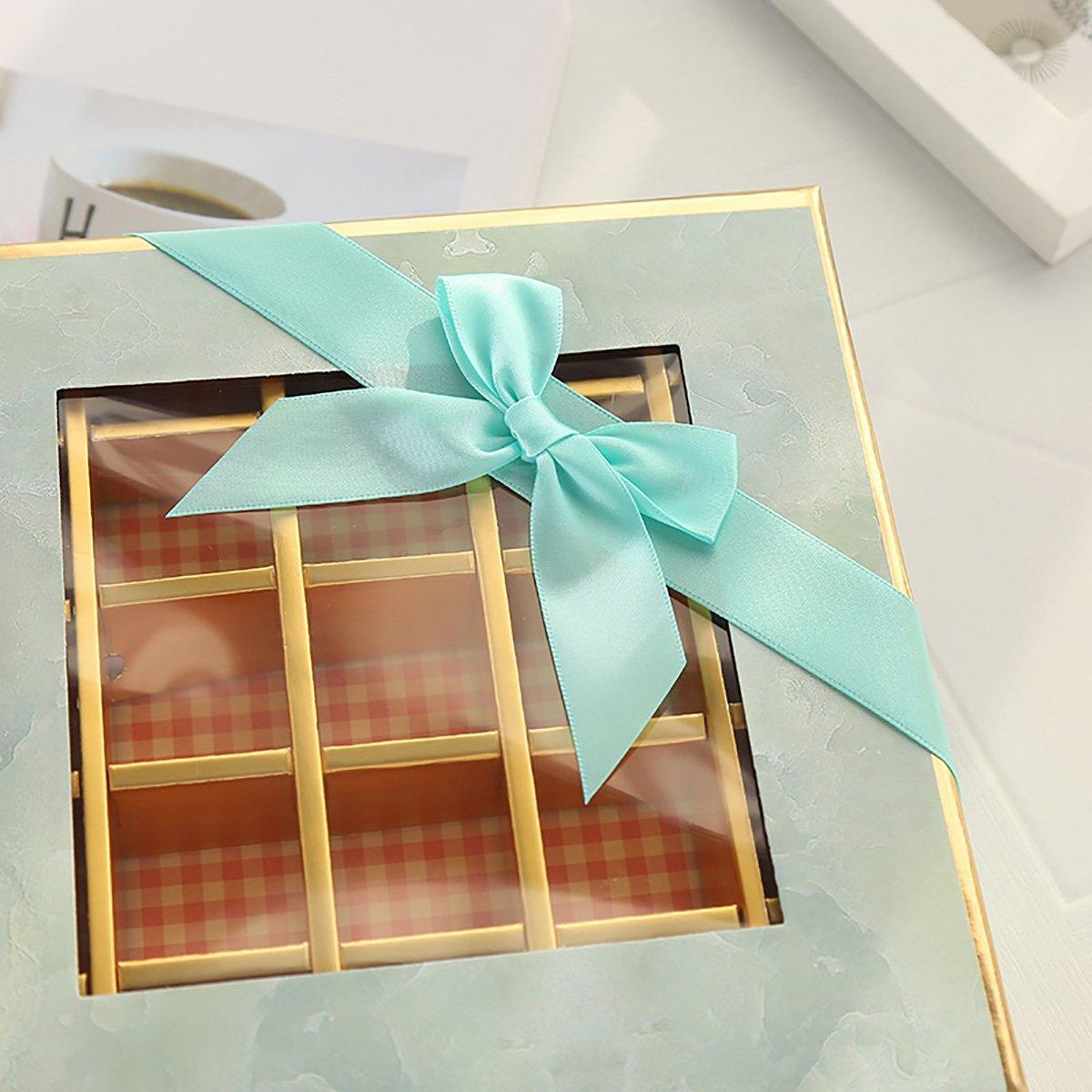25X Valentines Day 9/12Grids Chocolate Box Gourmet Desserts Gift Display Window - Gray 9Grids-12-12-4-25pcs