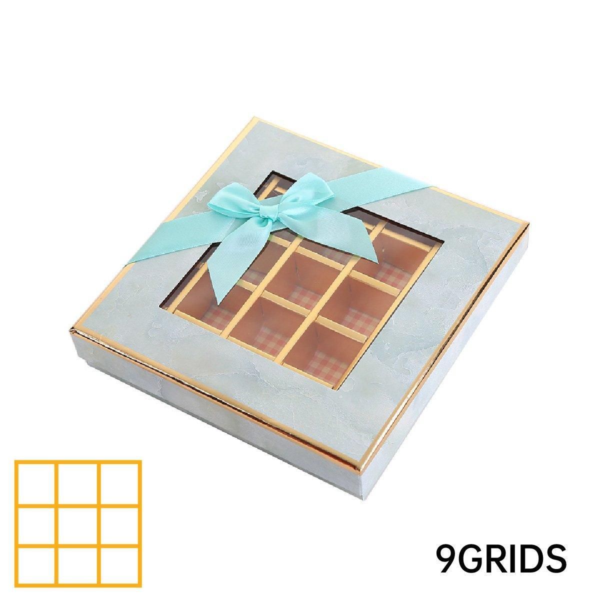 25X Valentines Day 9/12Grids Chocolate Box Gourmet Desserts Gift Display Window - Tiffany 9Grids-12-12-4-25pcs