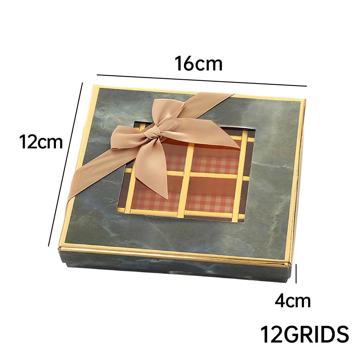 25X Valentines Day 9/12Grids Chocolate Box Gourmet Desserts Gift Display Window - Tiffany 9Grids-12-12-4-25pcs