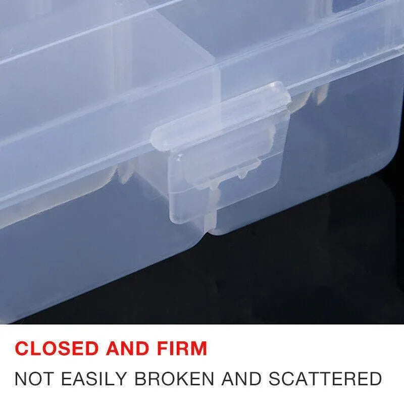 36 Slot Clear Plastic Storage Box with Removable Dividers for Jewellery Beads Crafts