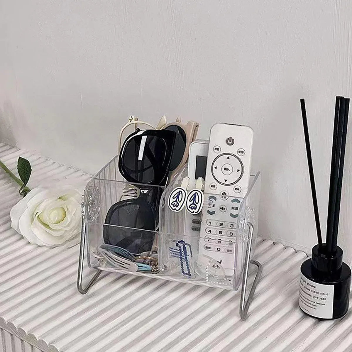 6 Compartment Remote Control Organizer Miscellaneous Shelf Living Room Storage