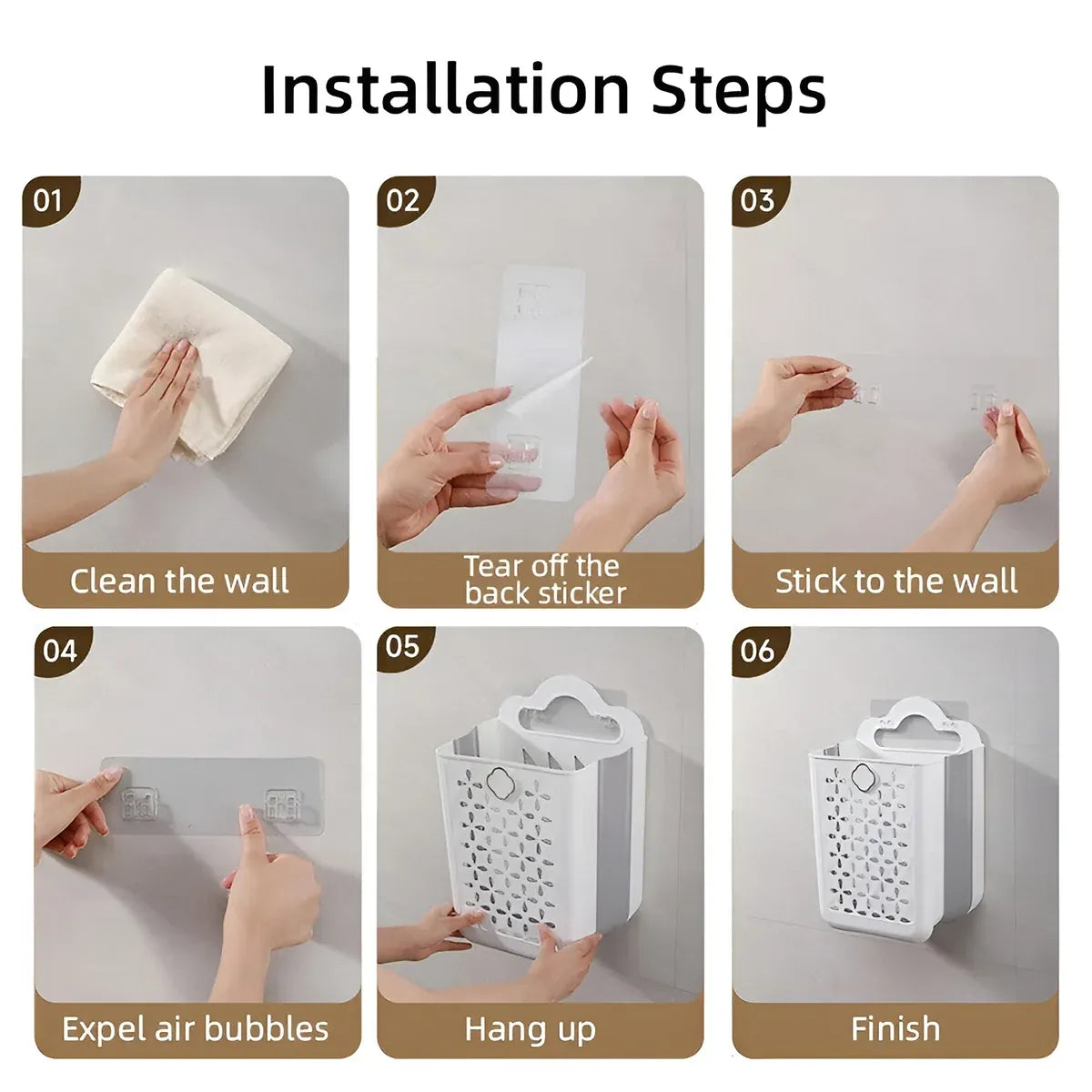 Wall Mounted Foldable Laundry Basket for Bedroom Laundry Room