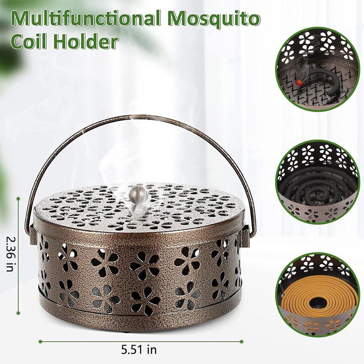 Iron Mosquito Incense Box Fireproof Tray Stand Indoor Household Incense Holder - Pink