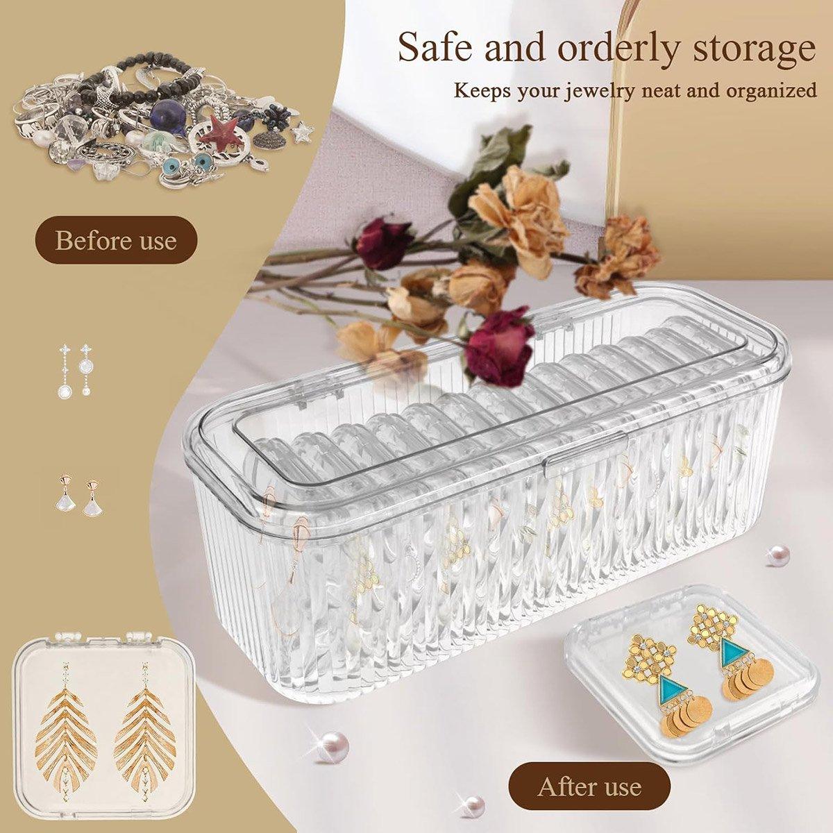 15pcs Transparent Storage Box Jewelry Organizer Bracelet Necklace Anti-Oxidation