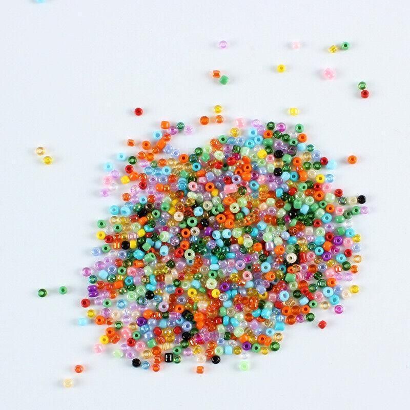 12000Pcs 3mm 24-Colour Glass Seed Bracelet Beads Kit