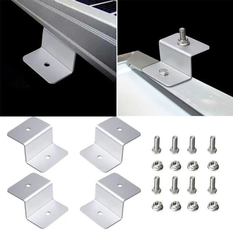 4 Pcs Solar Panel Z-Bracket Mounting Flat Roof Yacht Rv Mount Aluminum Kit Au