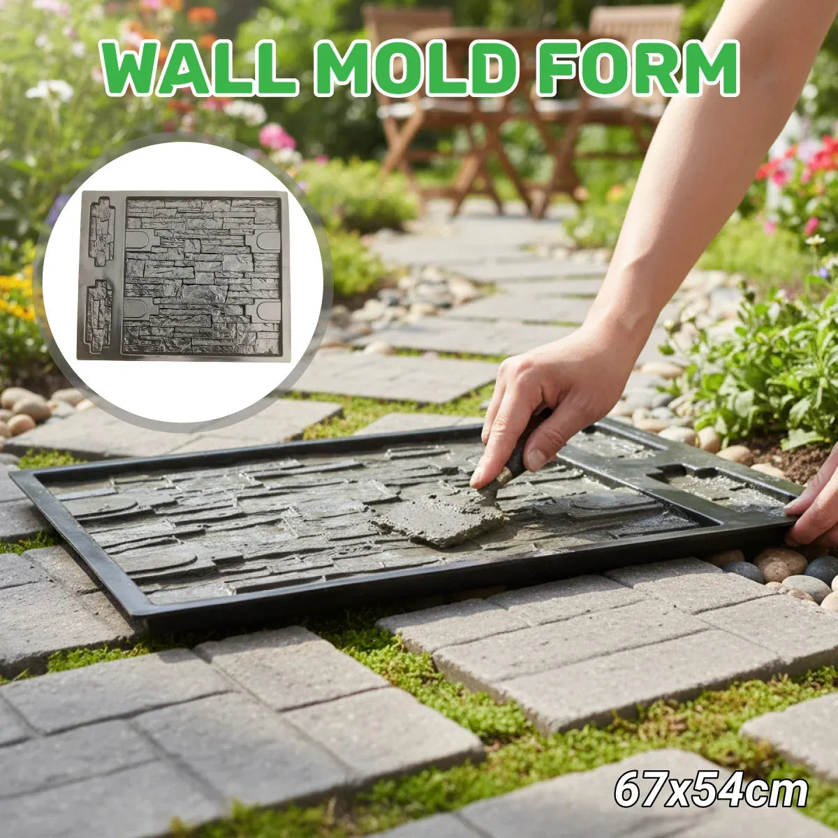 Reusable Concrete Wall Mould for DIY Garden Pathway Paving Stone