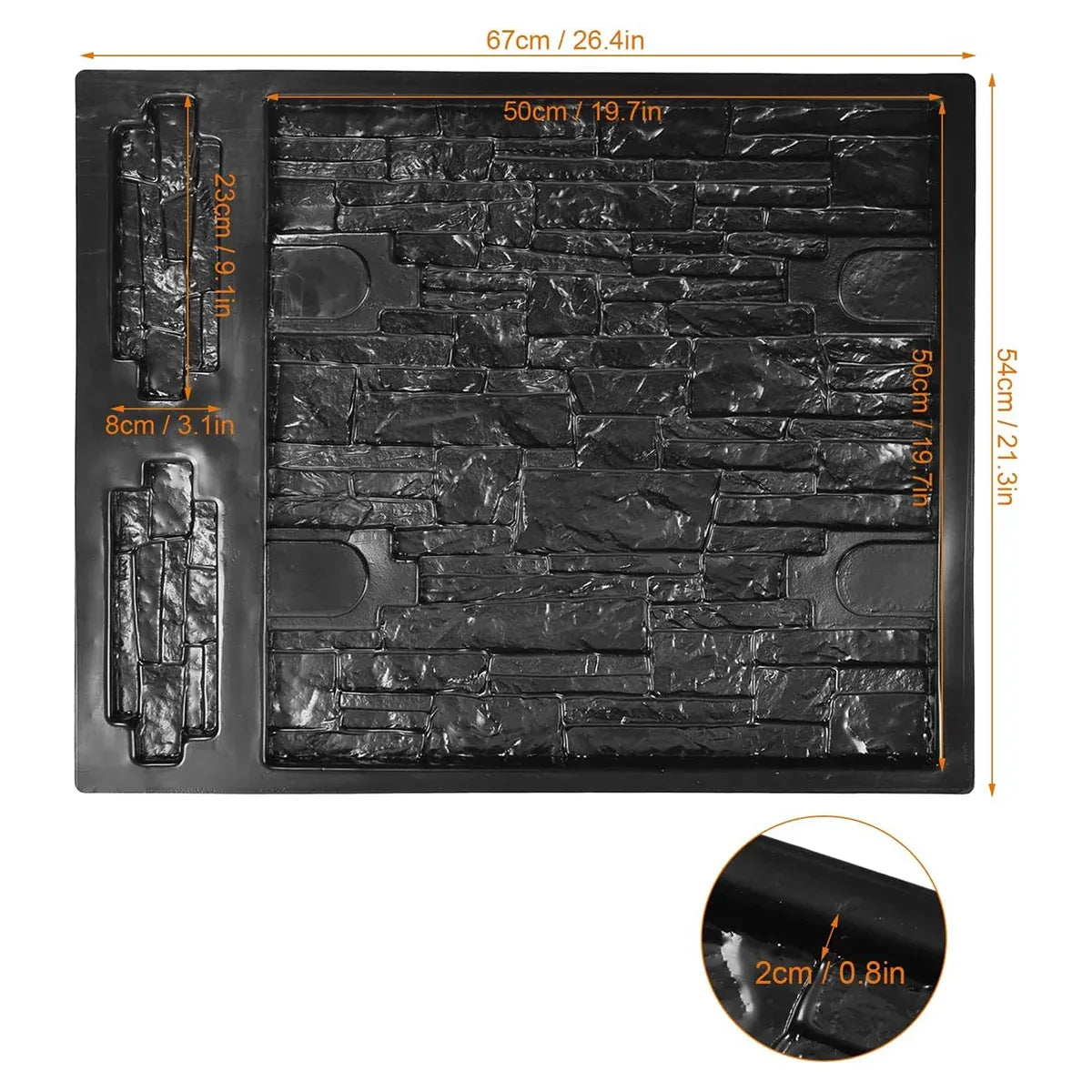 Reusable Concrete Wall Mould for DIY Garden Pathway Paving Stone