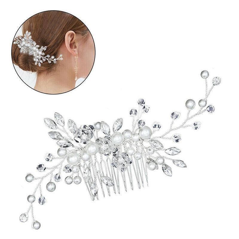 Bridal Headpieces Crystal Wedding Accessories White Jewelry Hair Comb Party Au