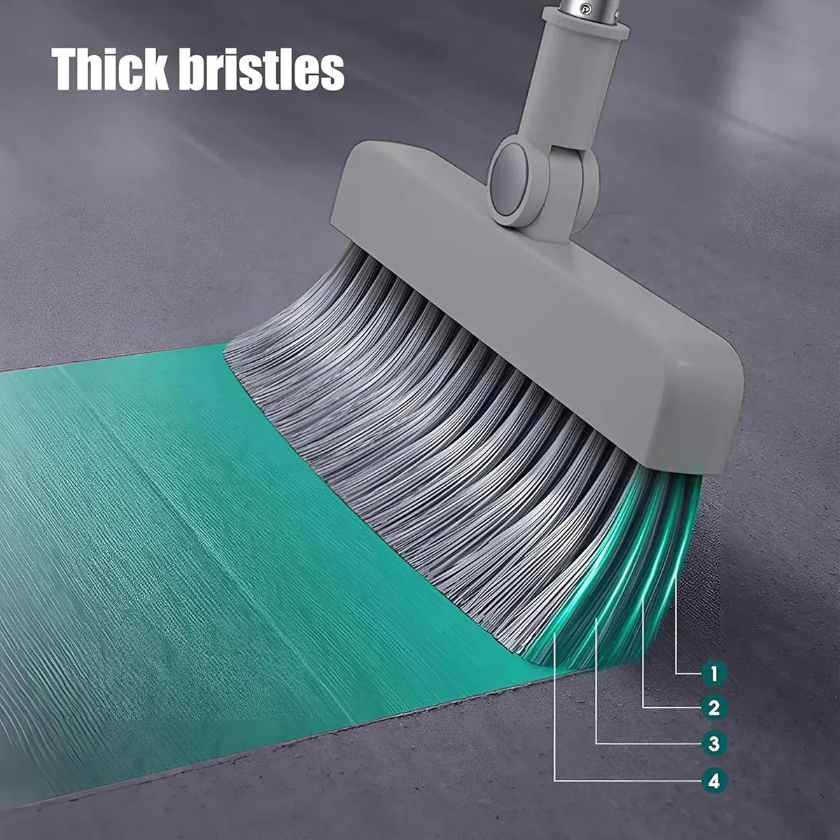 3 in1 Broom Set for Winnowing Brushing Handheld Cleaning Tool Home Kitchen Floor - White
