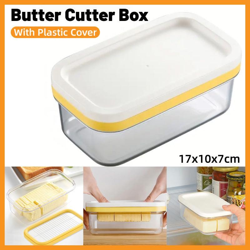 Rectangular Butter Box Storage Container Cheese Cutter Kitchen Organizer Lid