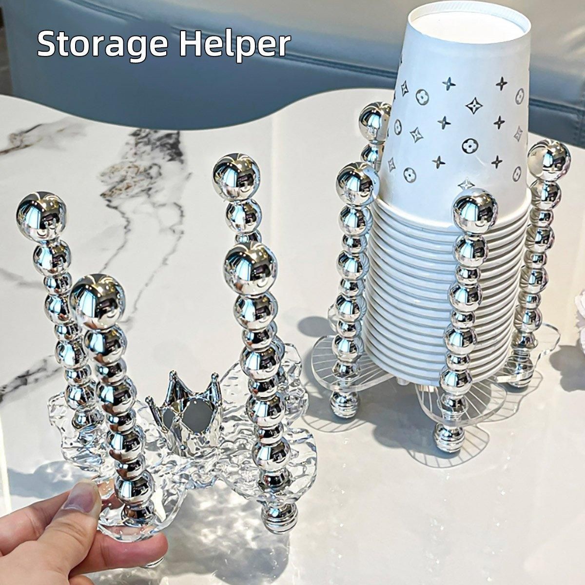 Cup Storage Shelf Paper Cup Holder Organizer Kitchen Cup Holder Storage Solution