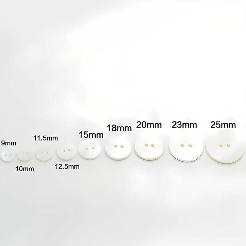 20pcs White Shirt Buttons Round Two Eyes Sewing Craft DIY Clothing Supplies - 23mm