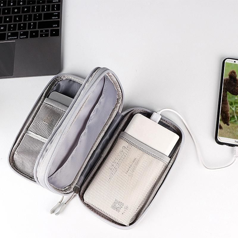 Electronic Accessories Cable Bag Organizer Travel Pouch Storage Cases Charger - Pink