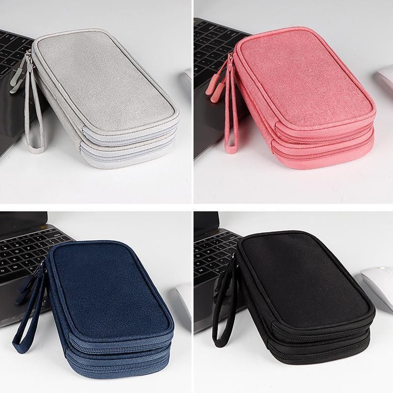 Electronic Accessories Cable Bag Organizer Travel Pouch Storage Cases Charger - Pink
