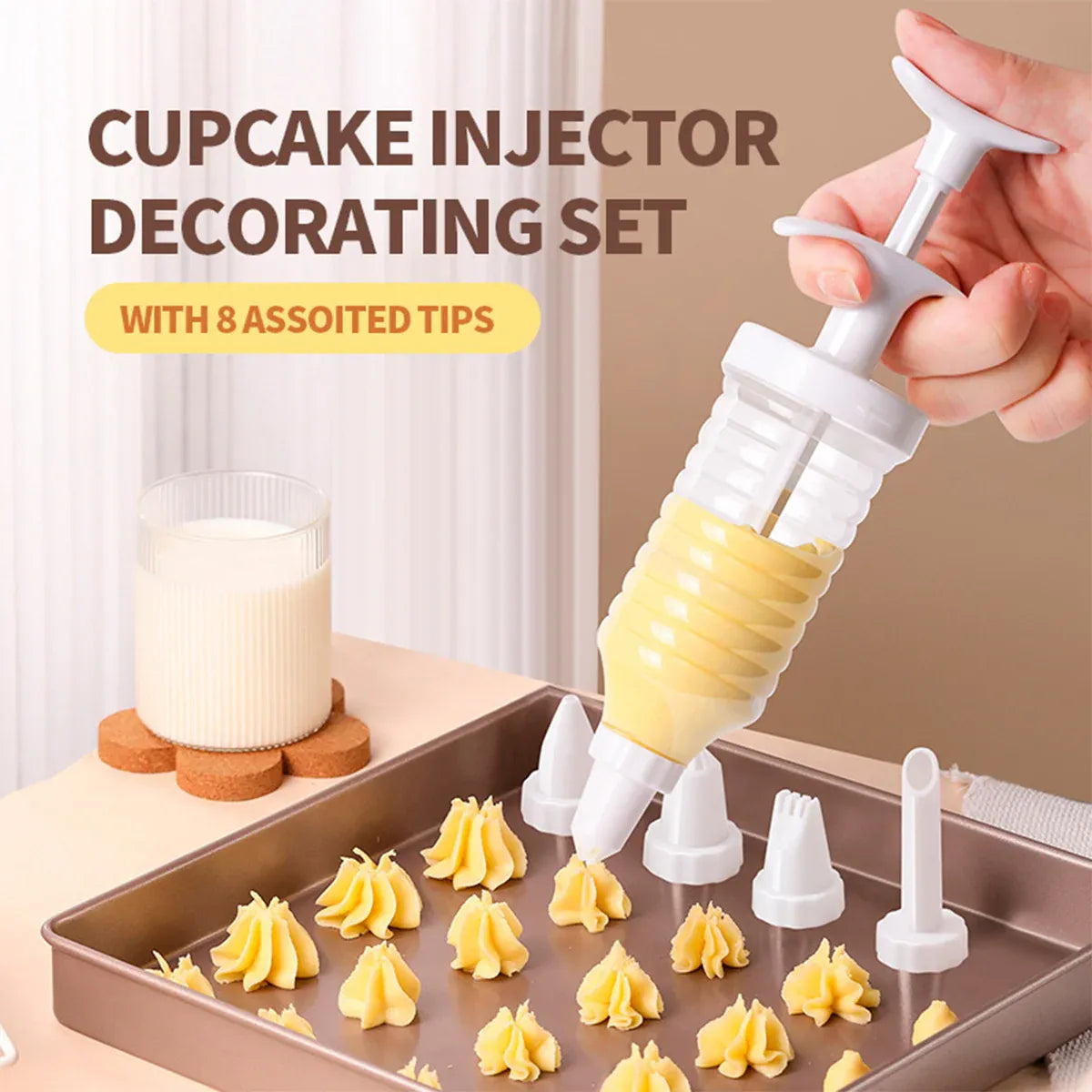 Household Cookie Press Gun Multi Purpose Flower Applicator Baking Cream Tool Set