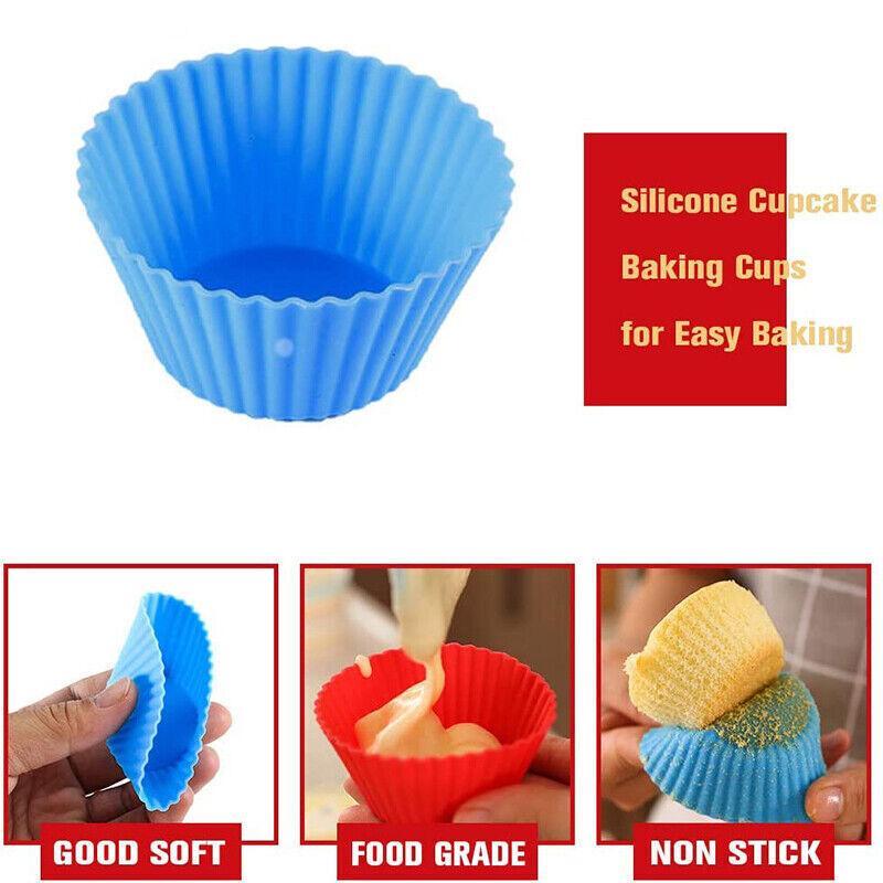 20x Round Cup Cake Baking Mould Silicone Muffin Cups DIY