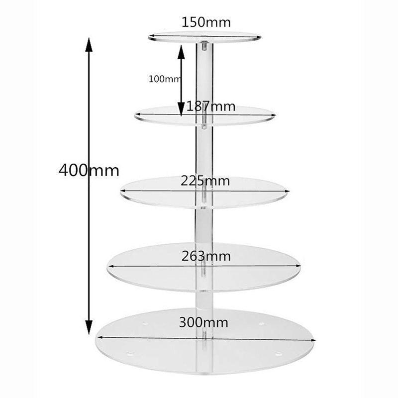 Acrylic Cupcake Tower 3 4 5 6 7 Tier Clear Cake Stand for Wedding Party - 6 Tiers