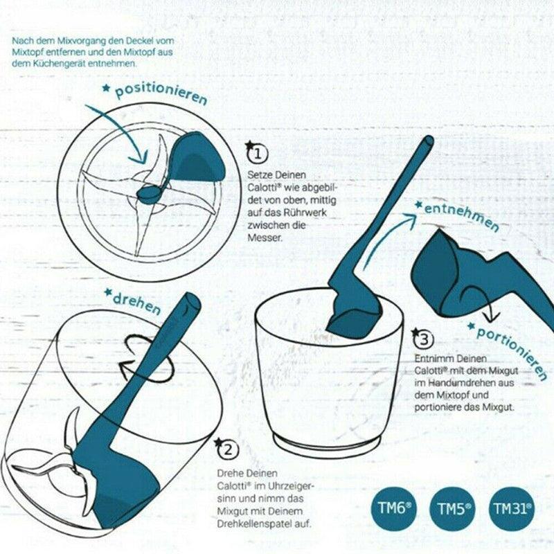 Rotary Scraper Spatula Tool Compatible with Thermomix TM6 TM5 TM31 Mixing Bowl