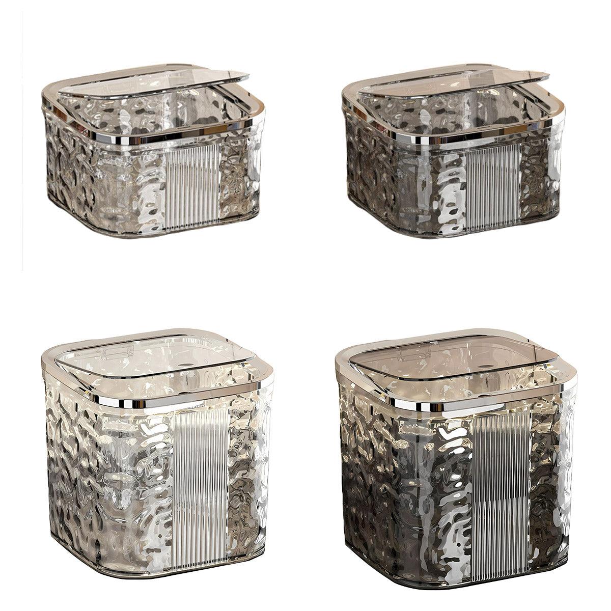 Desktop Mini Trash Can Small Waste Bin Storage Bucket for Office Kitchen Home - Grey-L