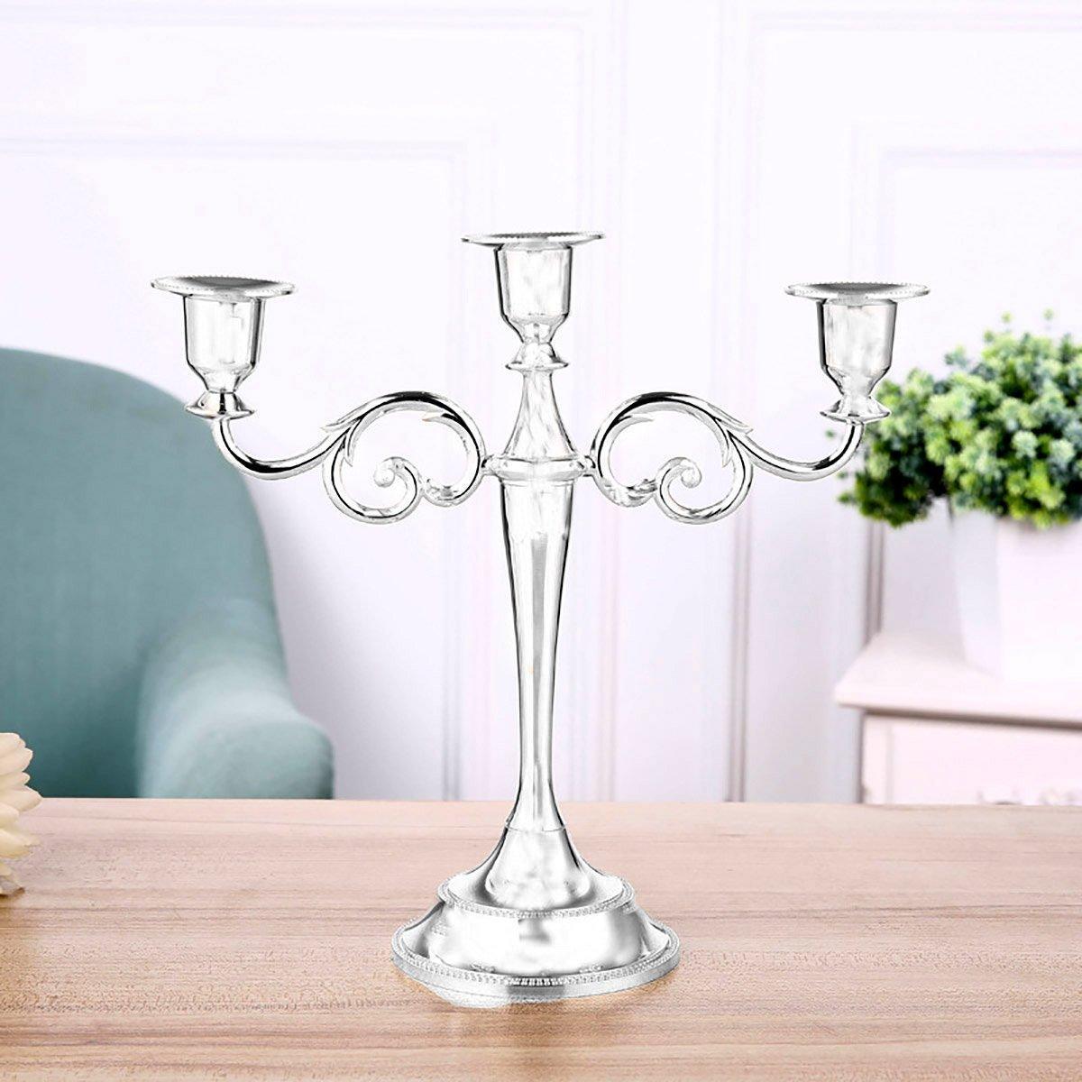 3/5 Arms Alloy Candle Holder Stand Candlesticks Candelabra Wedding Home Decor - 3-Bronze