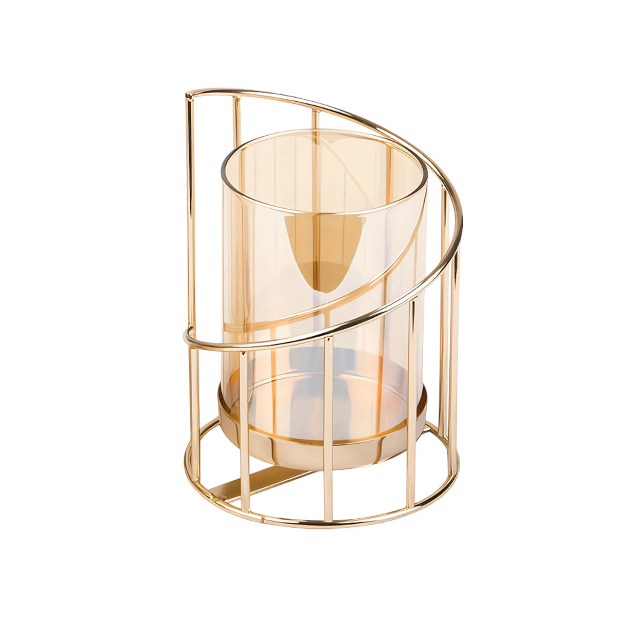 Wrought Iron Candle Holder Romantic Candlestick Ornament Dinner Table Decor Prop - L