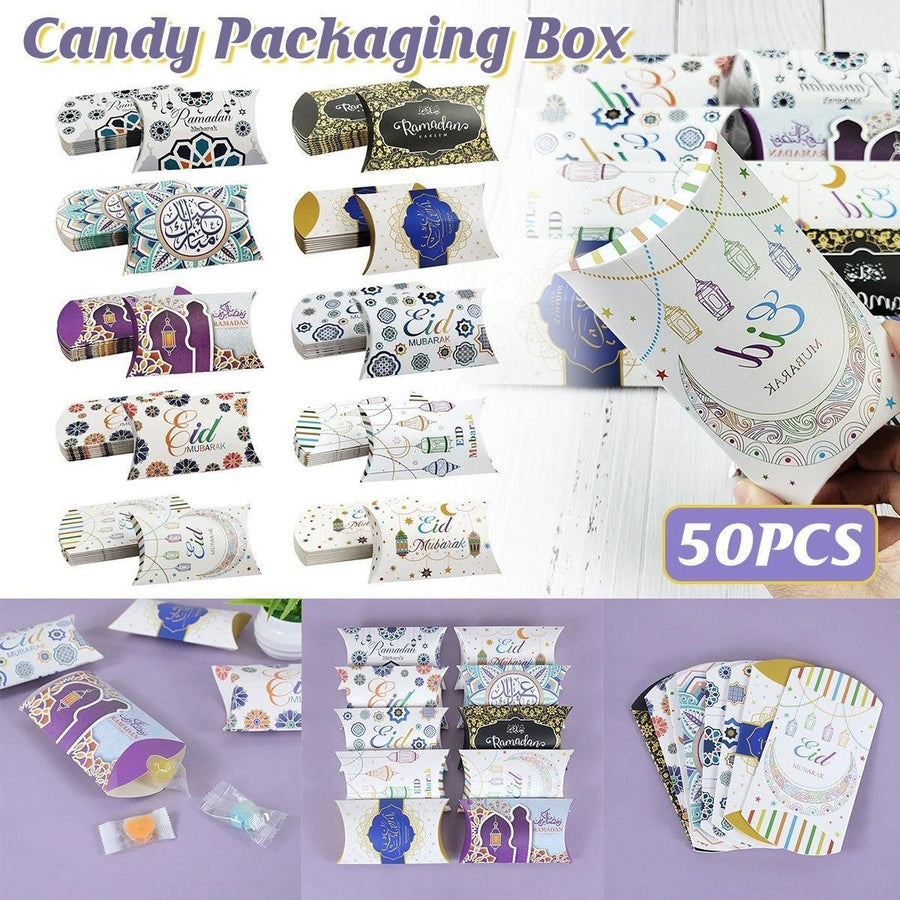 Assorted Eid and Ramadan Pillow Gift Boxes - 50 Pieces