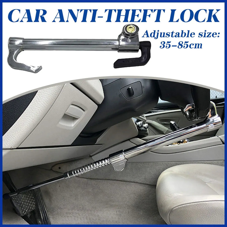 Car Hyperbolic Lock Core Extendable Double Hook Steering Wheel Lock Anti Theft
