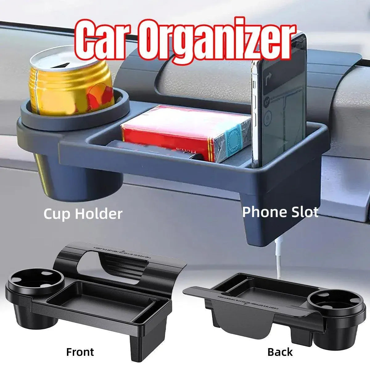 Car Multifunctional Organizer Hanging Storage Box with Cup Holder for Vehicle