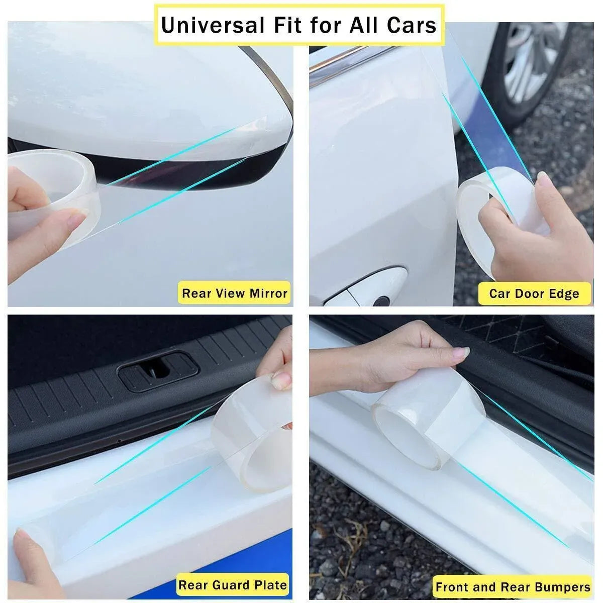 Car Door Sill Protector Edge Sticker Carbon Fiber Rubber Diy Guard Bumper Strip