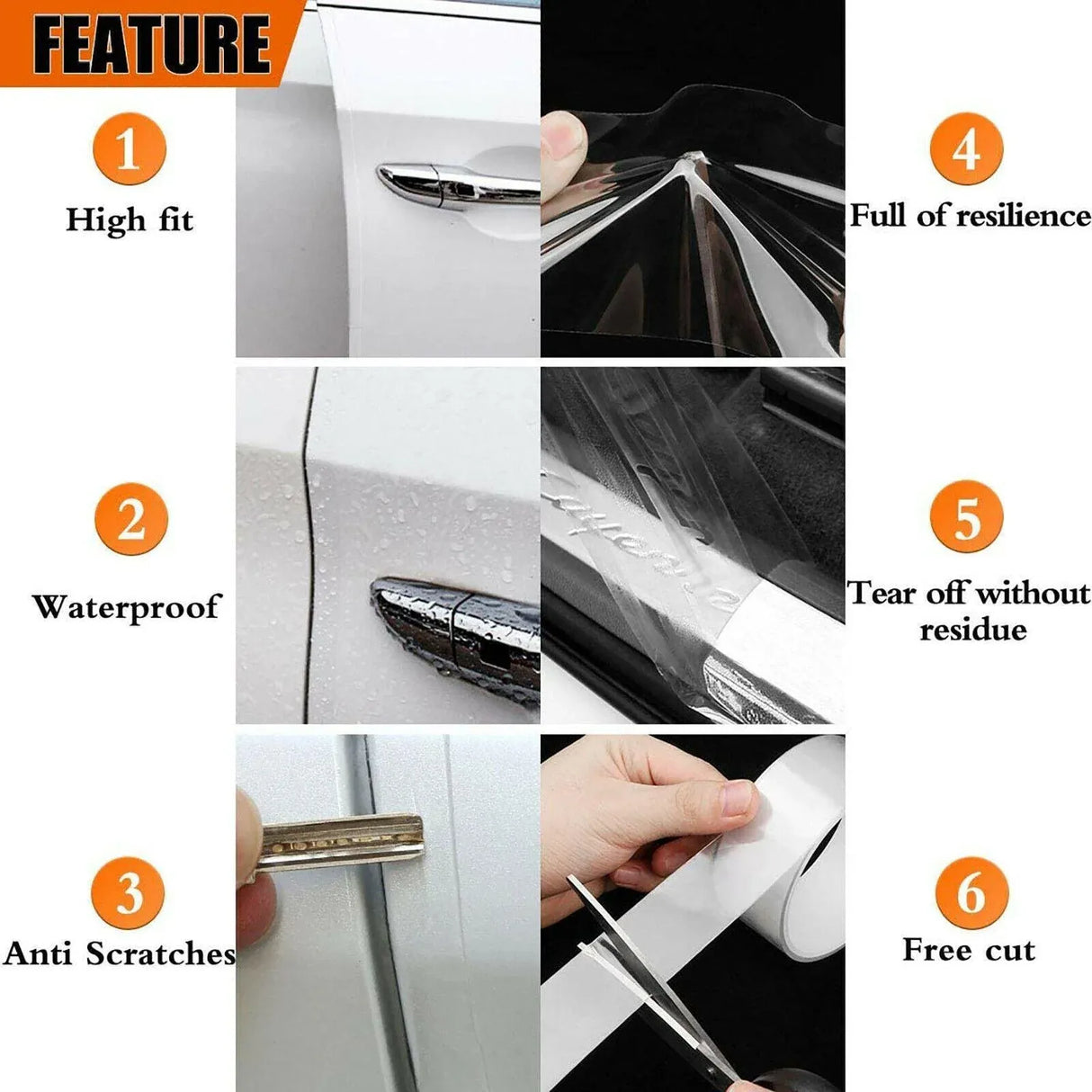 Car Door Sill Protector Edge Sticker Carbon Fiber Rubber Diy Guard Bumper Strip