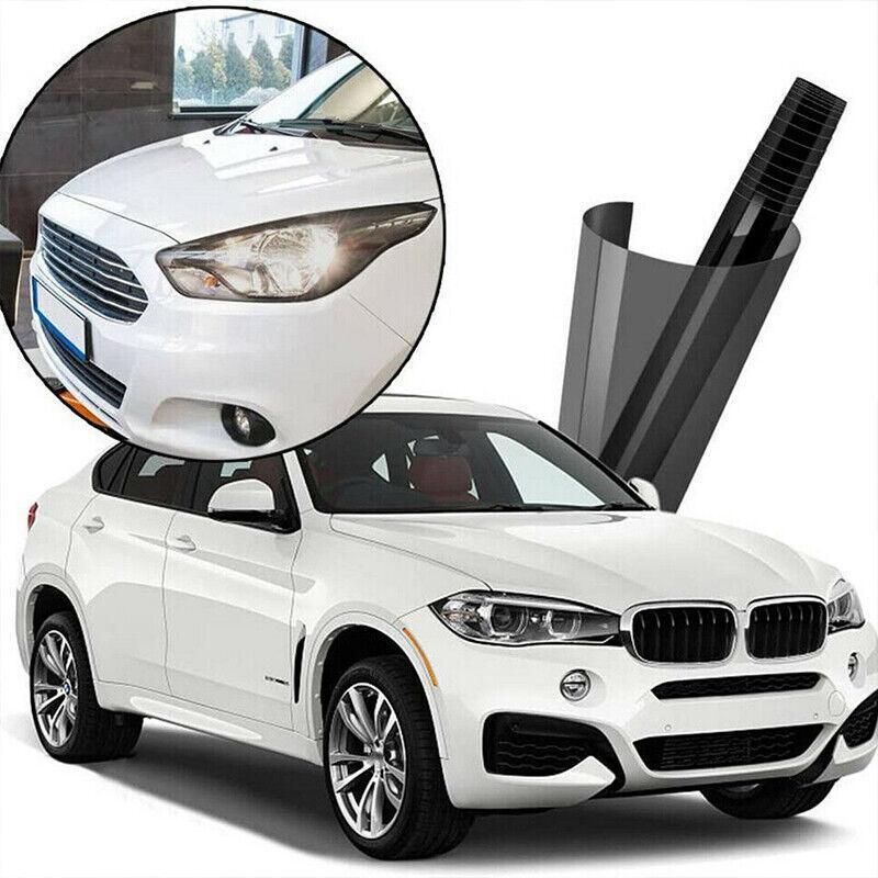 Light Smoke Black 2mx30cm Car Headlight Tint Wrap Tail Fog Light Vinyl Wrap Kit