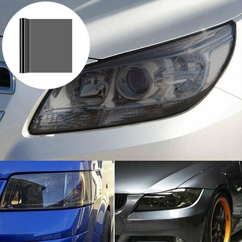 Light Smoke Black 2mx30cm Car Headlight Tint Wrap Tail Fog Light Vinyl Wrap Kit