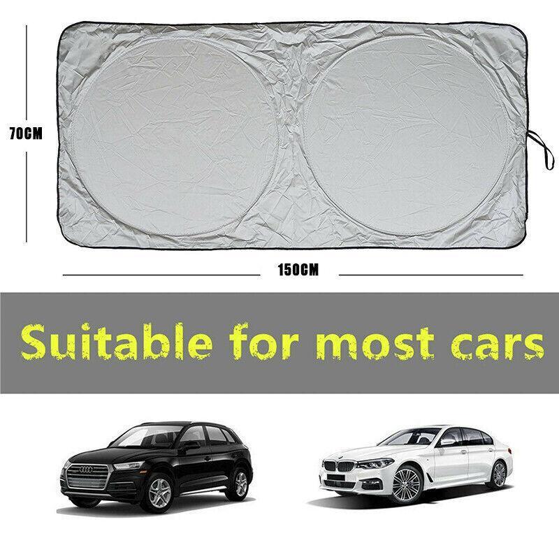 Car Windshield Sunshade Foldable 150×70cm UV Block Front Visor for SUV Van