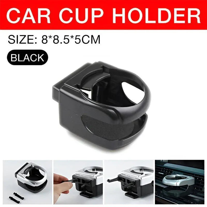 Car Cup Holder Air Vent Drink Mount Black Clip-On Can Bottle Holder for Vehicle Black