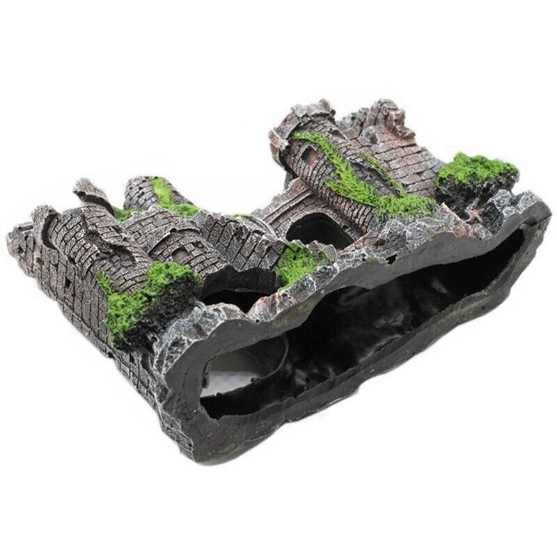 Aquarium Fish Tank Ornament Decor Landscape Ancient Castle Tower Hide Cave Resin