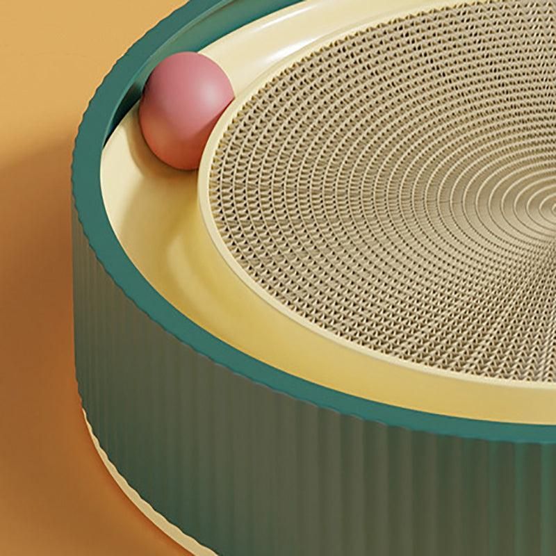 Cat Scratcher Lounge Bed Toy 40cm Round Foldable Cardboard Pad with Ball Track - Replacement Pad