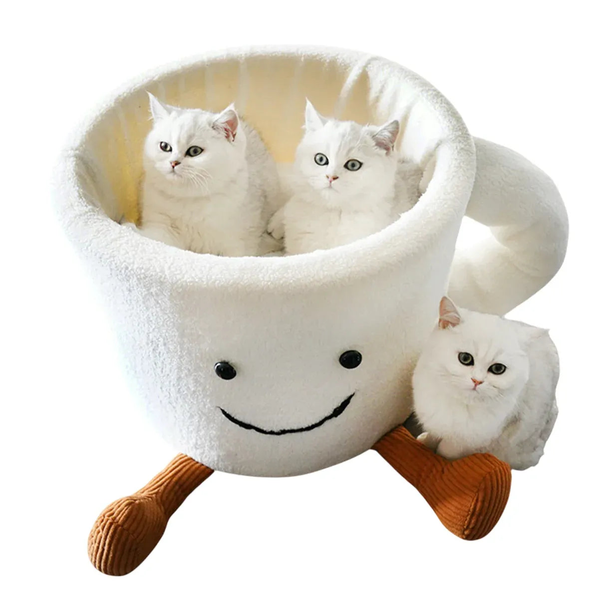 Cat Bed Coffee Cup Shape Cartoon Pet Bed Soft Nest Small Pets Sleeping Indoor