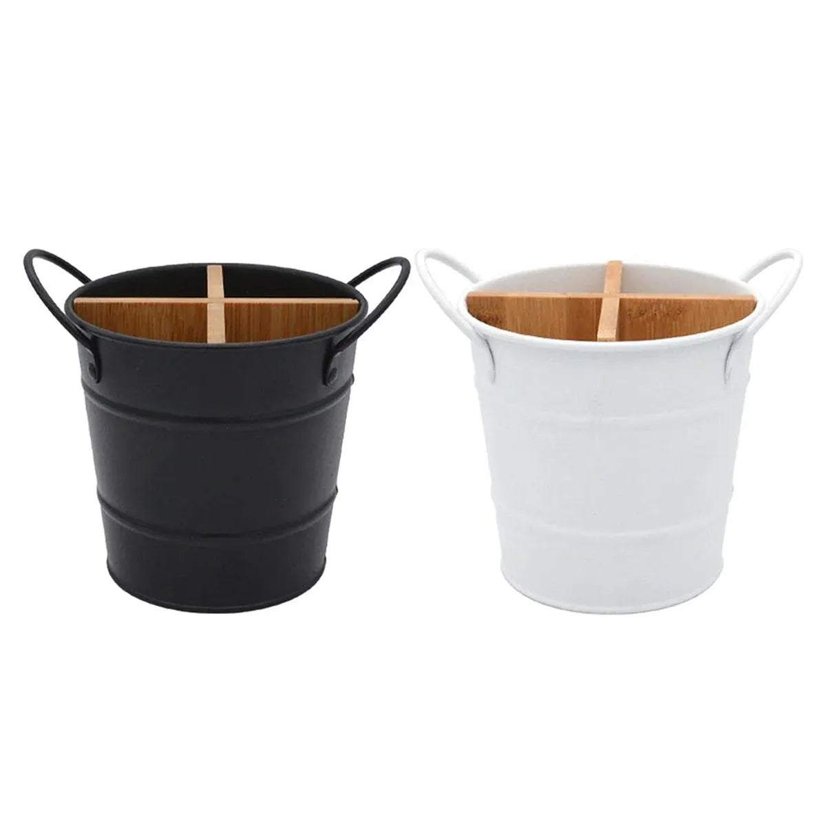 Multi-Functional Home Chopstick Container Plastic Compartments Drainage Rack - Black