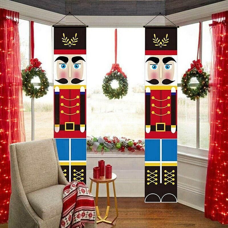Nutcracker Soldier Door Banner Couplet Merry Christmas Xmas Decoration Ornaments - 44