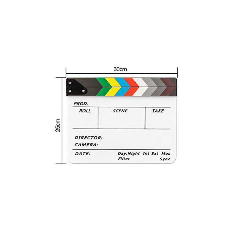 Acrylic Clapboard Dry Erase Director Film Movie Action Clapper Clap Board Slate