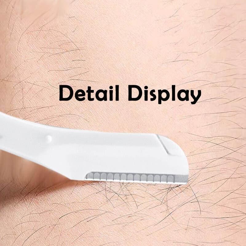 3Pcs Eyebrow Razor Set Facial Hair Remover Dermaplaning Shaving Tool Kit - Clear eyebrow*2+ Scissor comb