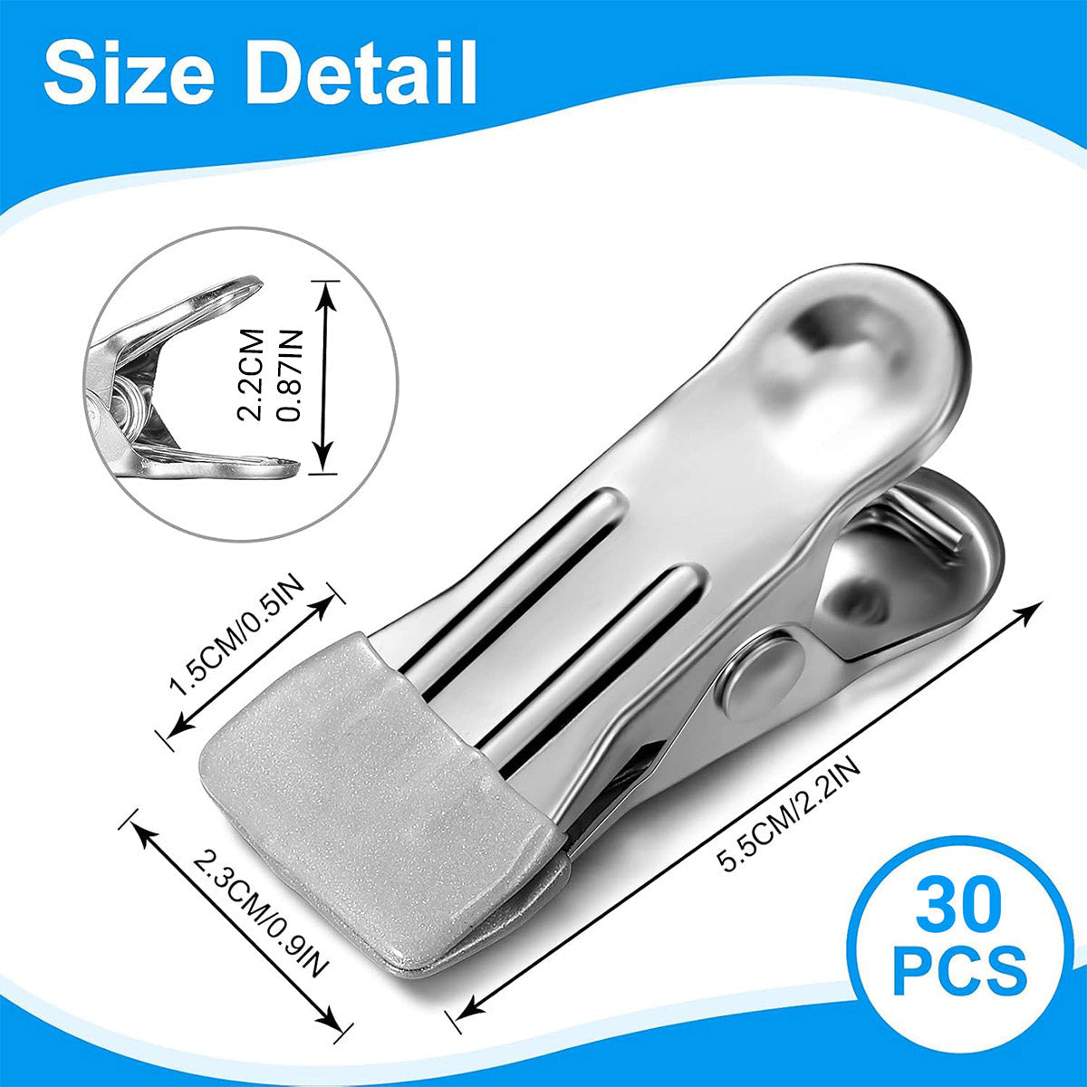 30pcs Multi Functional Stainless Steel Clothes Drying Clips Windproof Clips