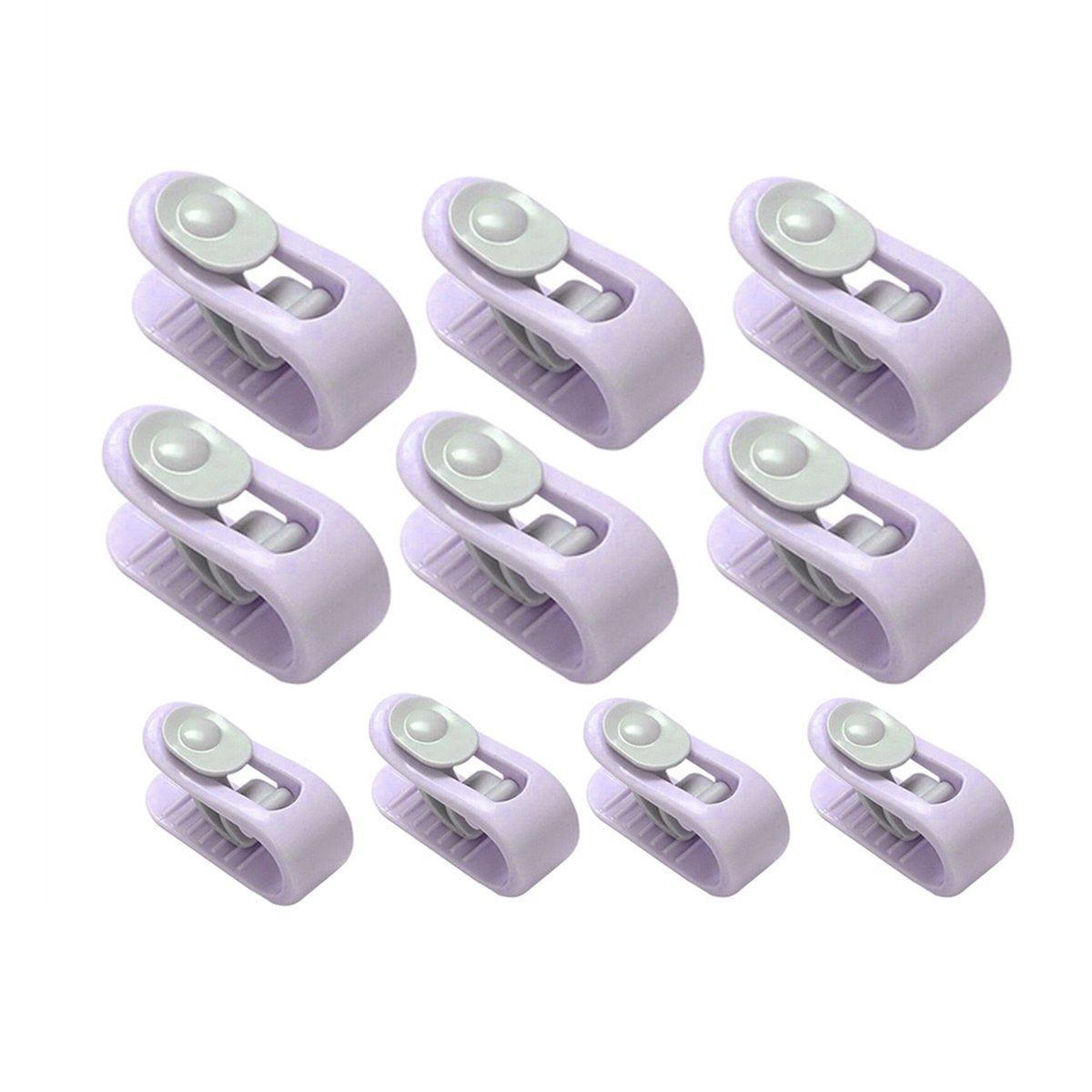 10/20pcs Quilt Retainer Cover Clips Invisible Needle-Free Thumb Buckle Bedding - Pink+Purple-20PCS
