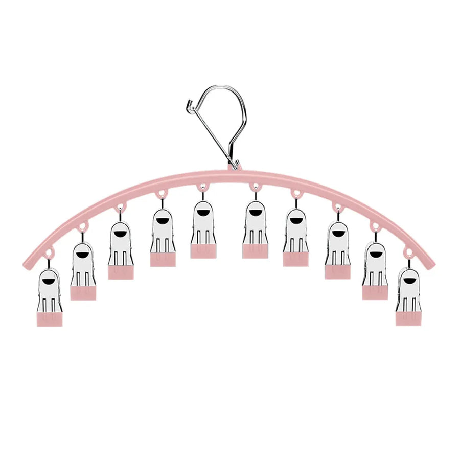 3PCS Windproof Clothes Drying Rack Balcony Hanger Pantyhose Underwear Clips - Pink