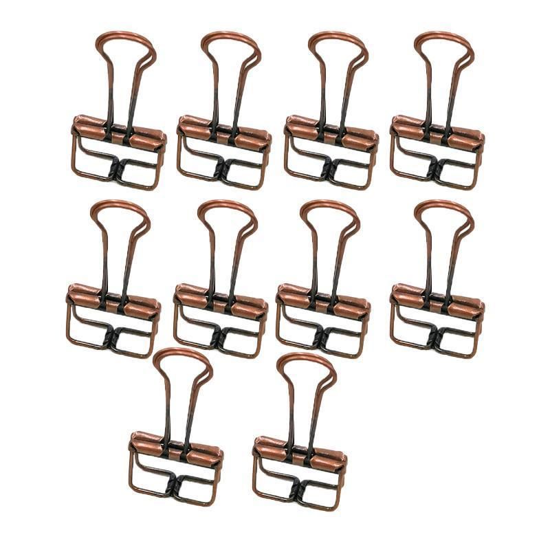 Solid Color Hollow Out Swallowtail Metal Binder Bookmark Clips Office Supplies - Bronze