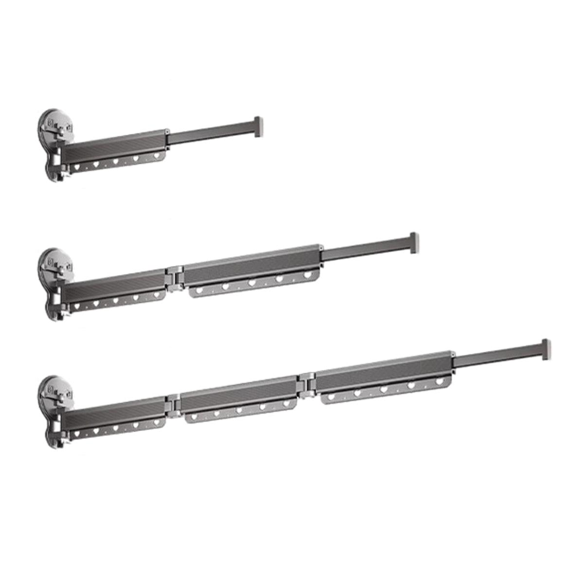 2/3/4-Bar Adjustable Foldable Retractable Clothes Drying Rack Suction Cup Hanger - Three Fold And Four Sections