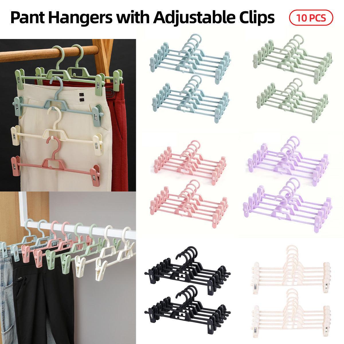 Seamless Household Retractable Pants Rack Buckle Clothes Clip Inner Hanger - Green